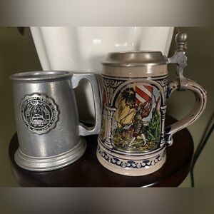 Gerz West German Hunter Mountain Beer Stein & Wilton Columbia RPW Pewter Mug